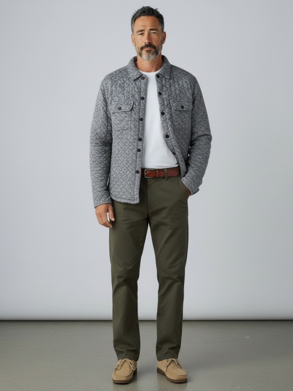Faherty Epic Quilted Fleece CPO Shacket Shirt Jacket men’s size M